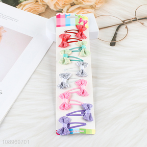 New Product 10PCS Cute Bowknot Hair Clips Hair Accessories for Kids