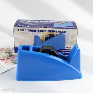 High Quality Durable 3-In-1 Desktop Tape Dispenser with Pen Holder