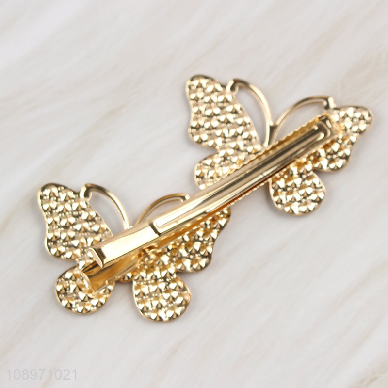 New Product Metal Butterfly Rhinestone Hair Clips Alligator Hairpins