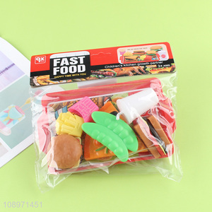 New Product Kids Pretend Play Fast Food Set Hamburger Pizza Playset