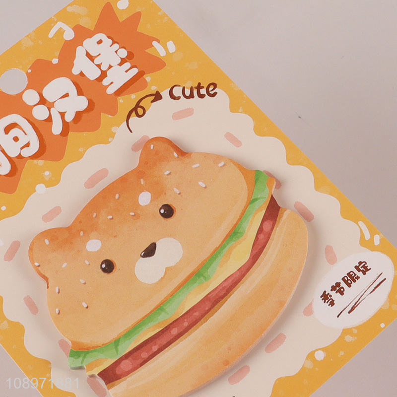 Popular products cartoon hamburger shape sticky note post-it notes