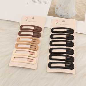 Good Quality 6PCS Matte Hair Clips Snap Hair Clips for Girls