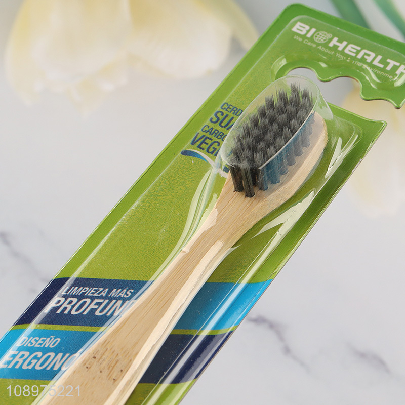 New product professional adult soft bristle toothbrush with bamboo handle