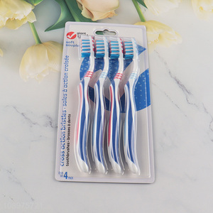 Online wholesale 4pcs soft bristle sensitive teeth toothbrush for adult