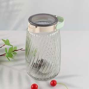 Good selling clear glass sealed 1.8L storage jar with lid