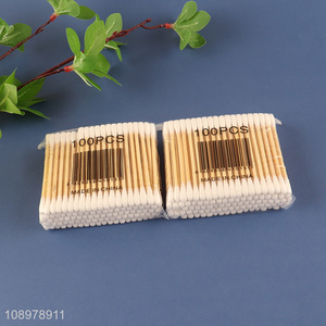 Hot selling 100pcs disposable ear cleaning bamboo stick cotton swab