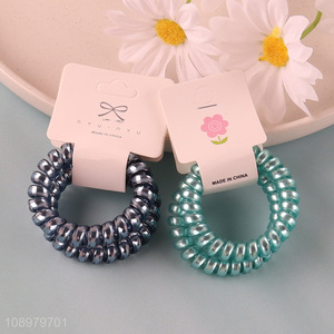 Low price multicolor elastic girls telephone wire hair rope hair ring