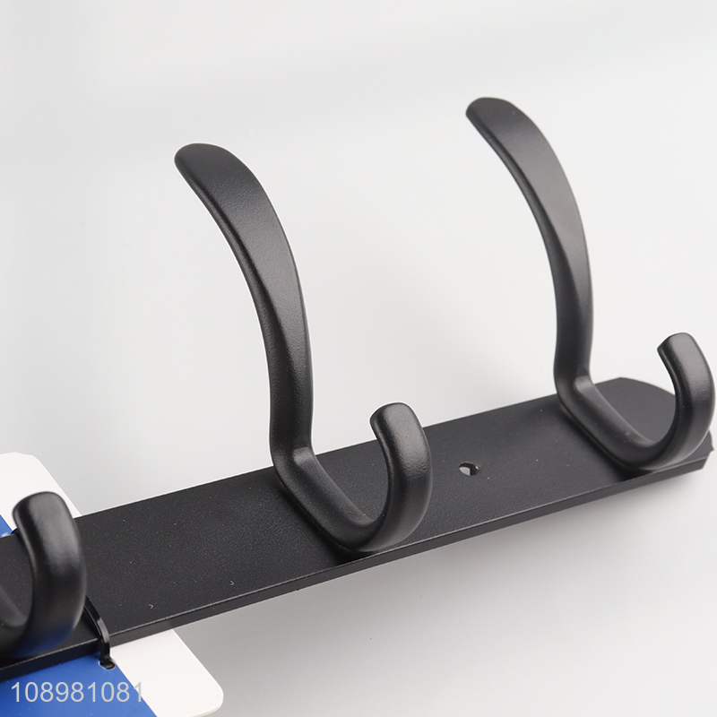 Best selling household black aluminum wall-mounted hook coat hanger