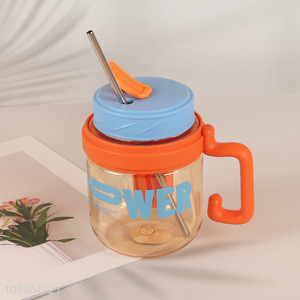 Wholesale 880ml Plastic Office Water Bottle with Tea Infuser & Stainless Steel Straw