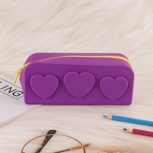 Hot products silicone purple students stationery pencil bag