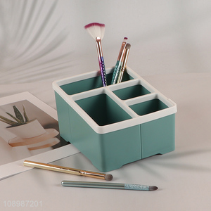 Good Quality 5-Compartment Multi-Purpose Desktop Organizer Makeup Brush Holder