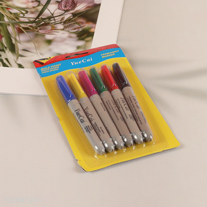 China Imports 6 Colors Quick Drying Permanent Markers for Wood Plastic Metal