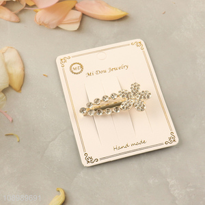 New arrival alloy girls hair accessories diamond-encrusted hair clips