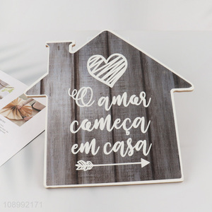 Good quality house shape wooden hanging ornaments sign for decoration