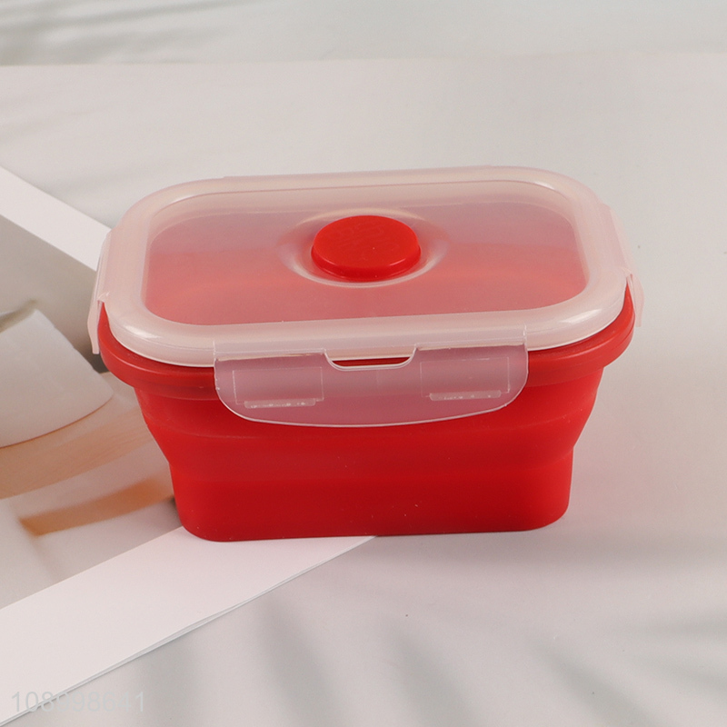 Wholesale Collapsible Silicone Food Storage Container Lunch Box with Airtight Lid