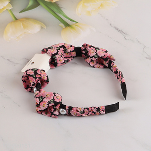 Hot Selling Floral Print Headband Hair Hoop for Women Girls