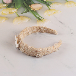 Online Wholesale Lace Hair Hoop Padded Headband Wide Headband