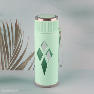 Low price portable 480ml unbreakable water bottle with plastic cover