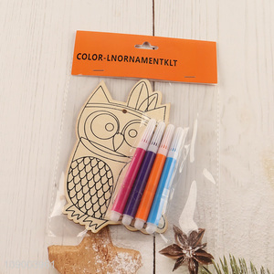 New Arrival DIY Painting Wooden Owl Kit Wooden Arts Crafts