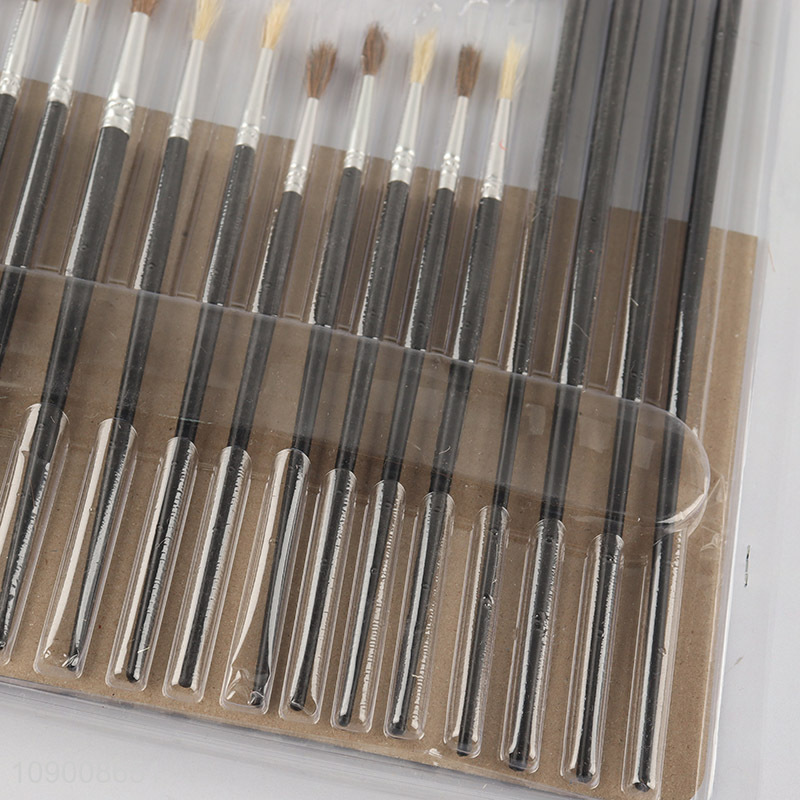 Good Quality 15PCS Plastic Handle Paint Brush for Acrylic Painting