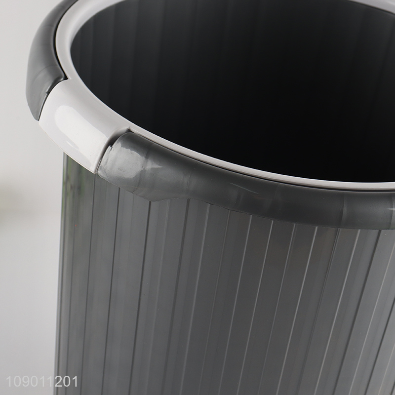 High Quality Open Top Trash Can Plastic Wastebasket with Pressure Ring