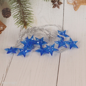 Online wholesale star shape blue 10pcs decorative string lights