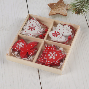 Factory direct sale wooden christmas pendant decoration christmas tree hanging decoration