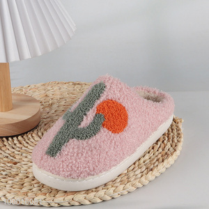 Hot selling pink non-slip warm thickened women slippers home slippers wholesale