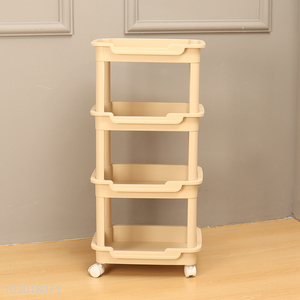 China Product 4 Tier Rolling Cart Organizer with Wheels for Kitchen