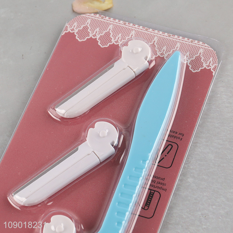 Wholesale Folding Eyebrow Trimmer Stainless Steel Facial Razor Makeup Tools