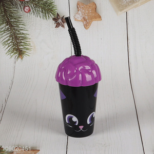 Popular products cartoon brain shape straw cups plastic tumbler cups