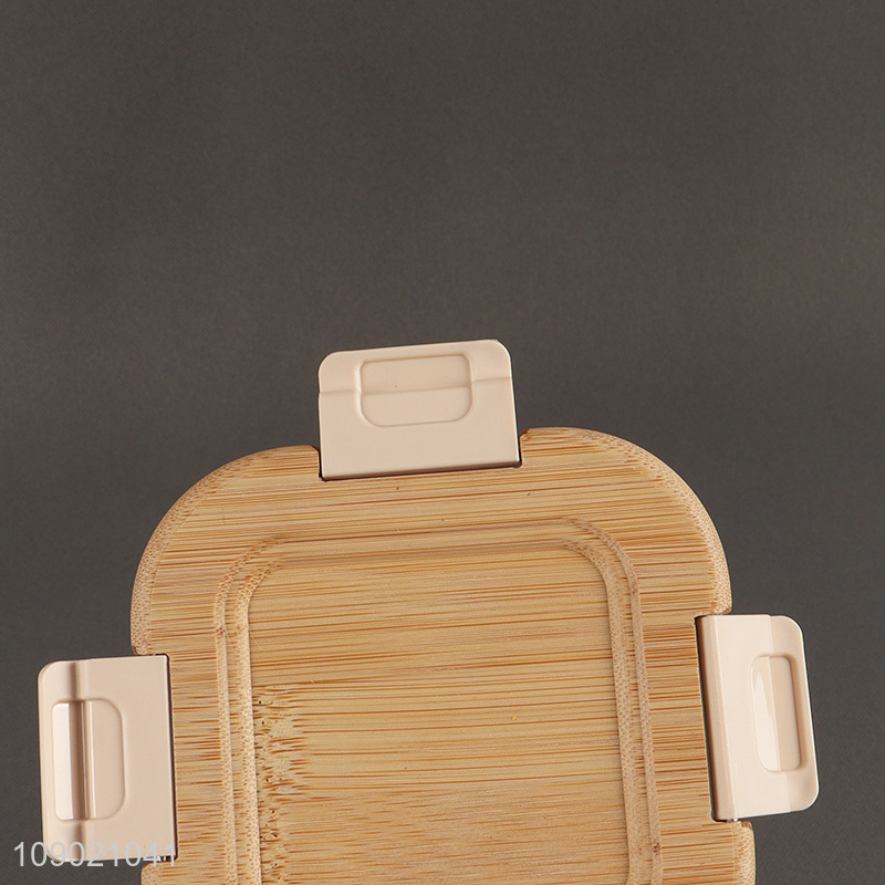 Good quality home kitchen sealed glass food container preservation box with bamboo lid