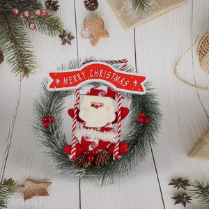 China products Santa Claus Christmas wreath garland hanging ornaments for sale