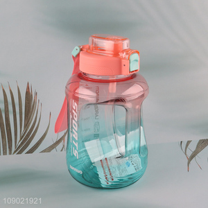 Wholesale 1500ml Big Capacity Plastic Sports Water Bottle Jug with Straw