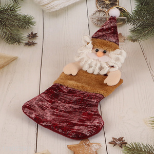 Factory price Christmas decorating Santa Claus hanging Christmas stocking for sale