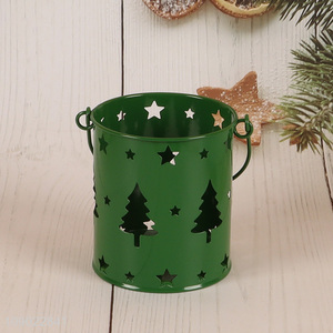 Best selling green Christmas decoration hanging metal candle holder for home decor