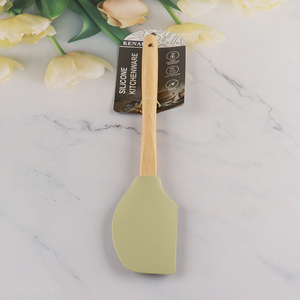 Hot items non-stick silicone butter cheese spatula with wooden handle