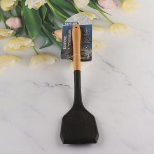 China wholesale black non-stick silicone cooking spatula for kitchen utensils