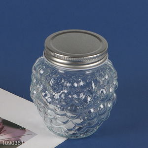 Good Quality Airtight Jam Container Glass Food Storage Jar with Aluminum Lid