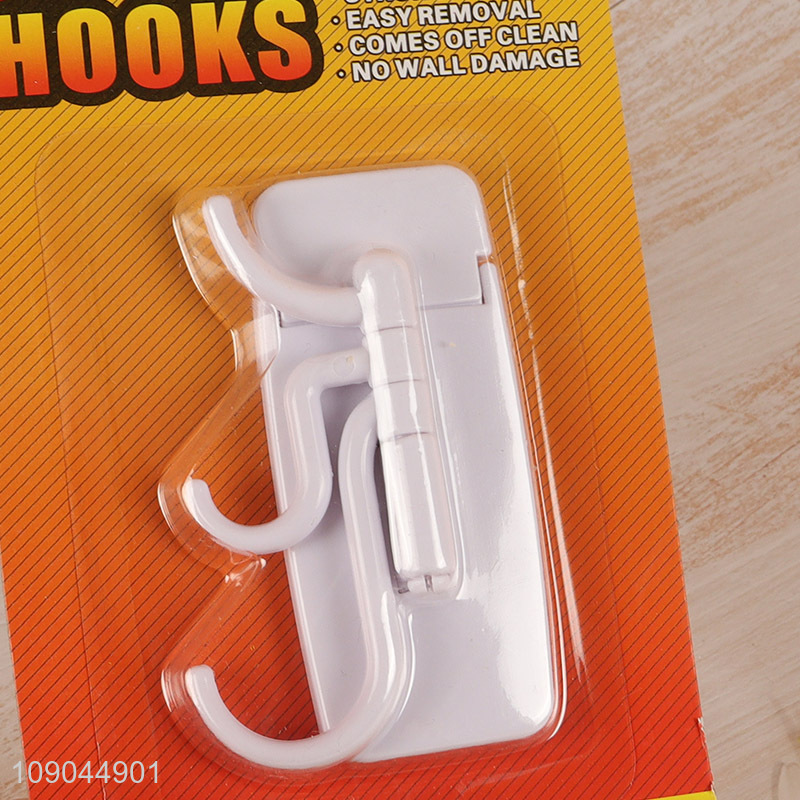 Hot Sale 180 Degree Rotating Triple Hook Adhesive Hook for Hanging Towel