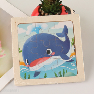 Factory wholesale whale pattern wooden kids puzzle toys jigsaw toys