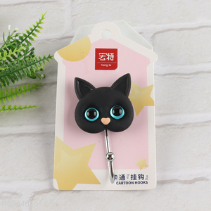 Hot selling cartoon black cat household sticky hook for bathroom kitchen