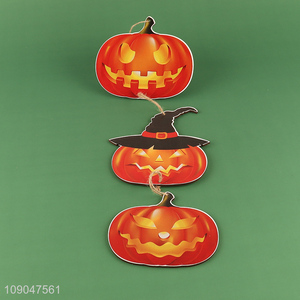 Best selling pumpkin shape wooden Halloween hanging ornaments for decoration