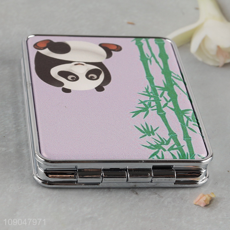 Hot products panda printed double-sided portable makeup mirror pocket mirror