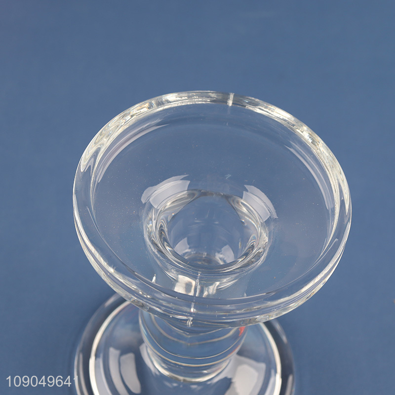 Online wholesale tabletop decoration home glass candle holder candlestick holder