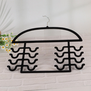 China factory multi-hook save space closet storage velvet hanger for sale