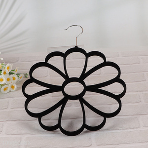 Best sale non-slip velvet flower shape scarf hanger laundry hangers