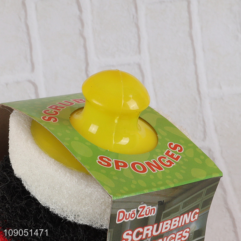 New Product 3 Pieces Kitchen Scrub Sponges Heavy Duty Dish Cleaning Sponges