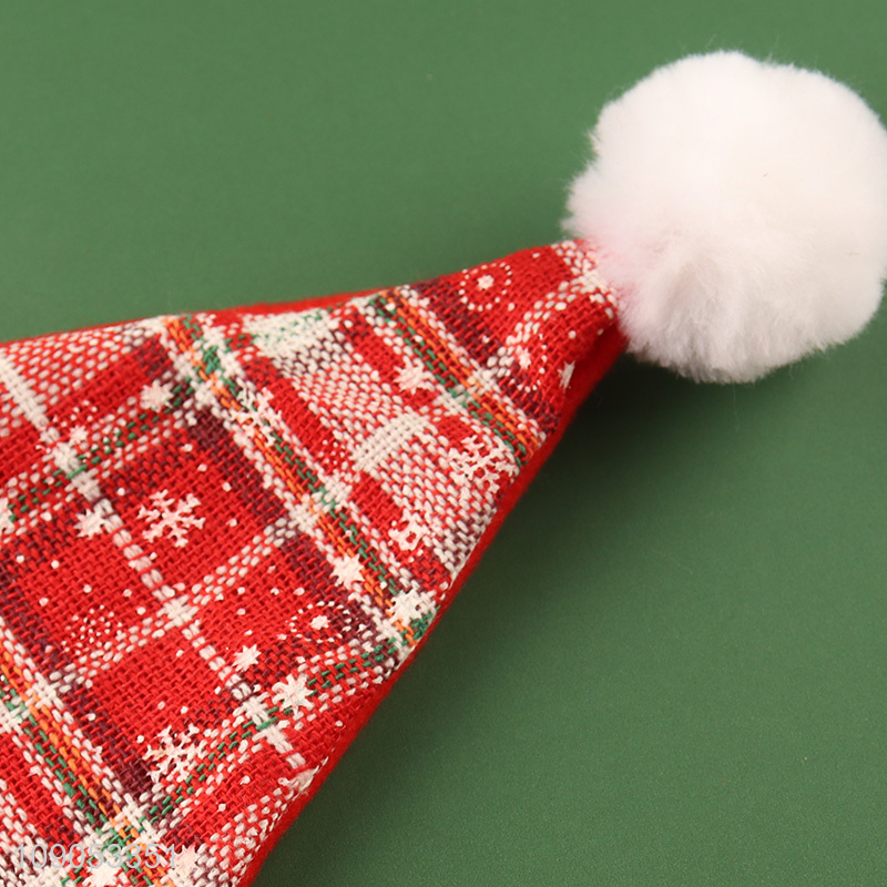 Hot Selling Plaid Santa Hat Christmas Hat Xmas Party Supplies