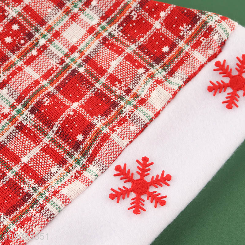 Hot Selling Plaid Santa Hat Christmas Hat Xmas Party Supplies